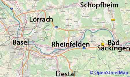 Arbeitsgebiet Basel, Rheinfelden und Umgebung